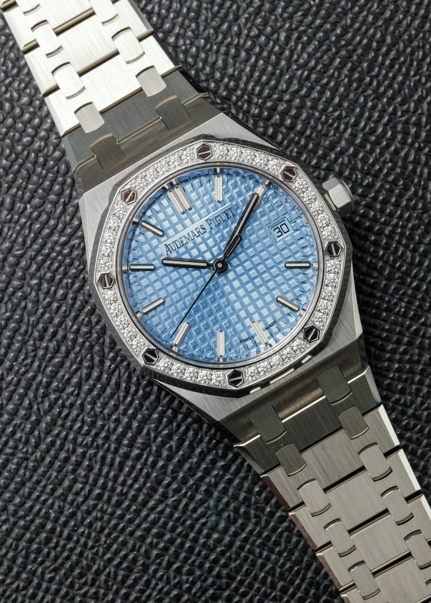 AP Royal Oak 34mm 77451ST Ice Blue Diamond Bezel
