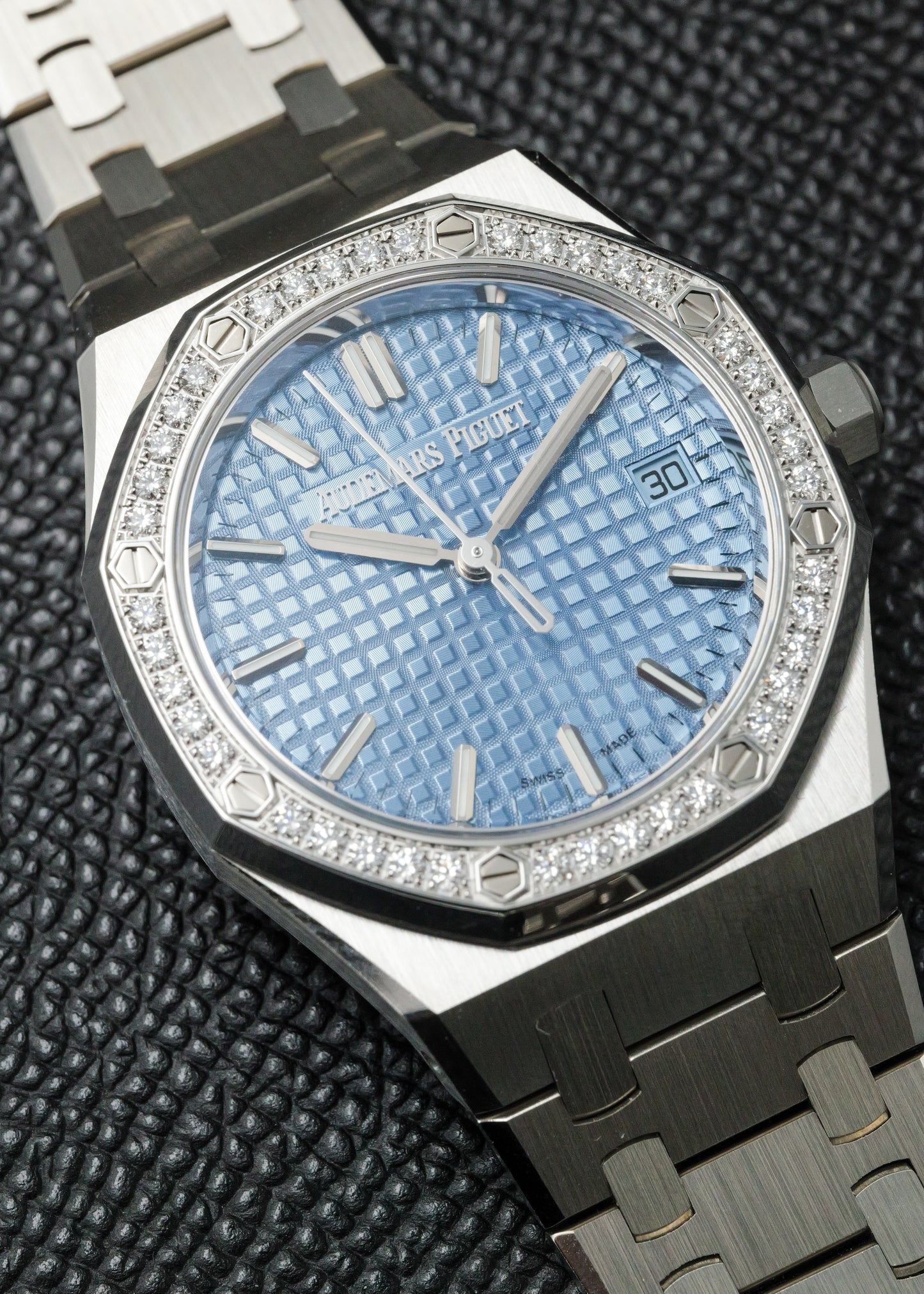 AP Royal Oak 34mm 77451ST Ice Blue Diamond Bezel