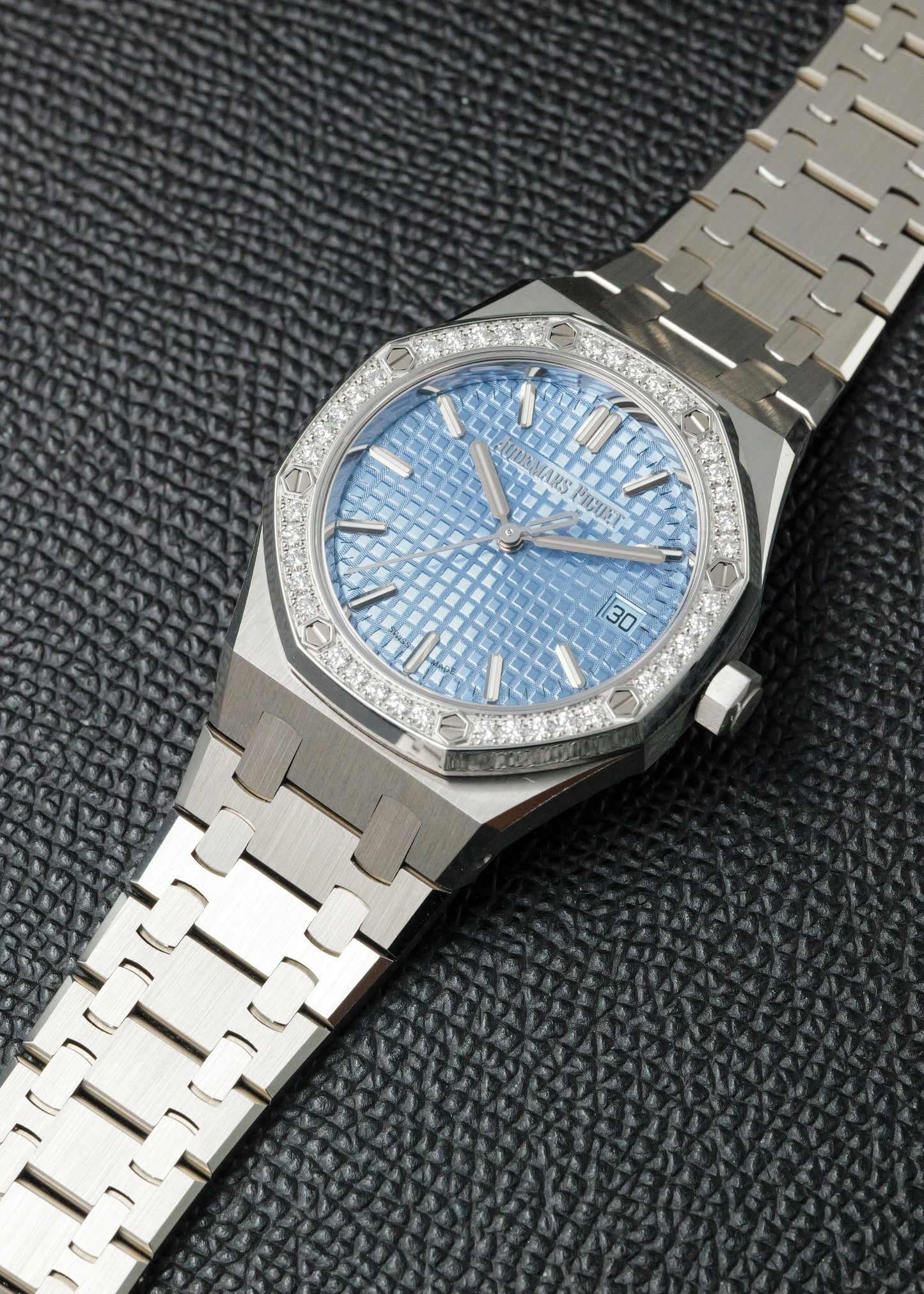 AP Royal Oak 34mm 77451ST Ice Blue Diamond Bezel