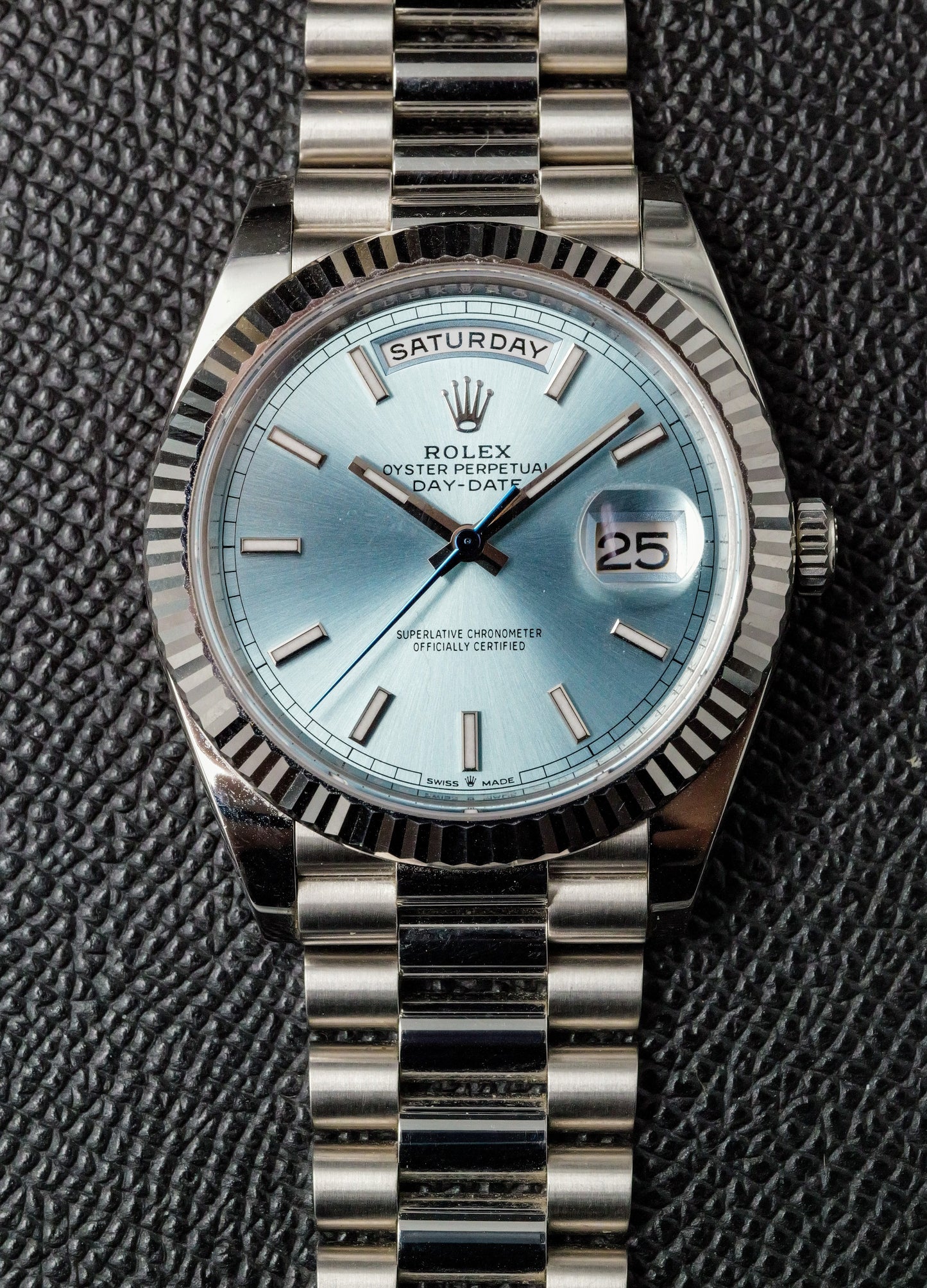 Rolex Day Date 40mm 228236 Platinum Ice Blue Dial