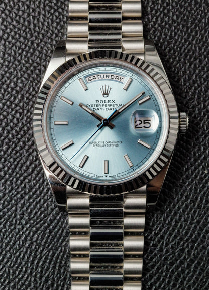 Rolex Day Date 40mm 228236 Platinum Ice Blue Dial