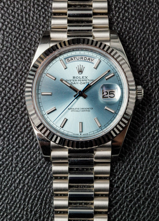 Rolex Day Date 40mm 228236 Platinum Ice Blue Dial