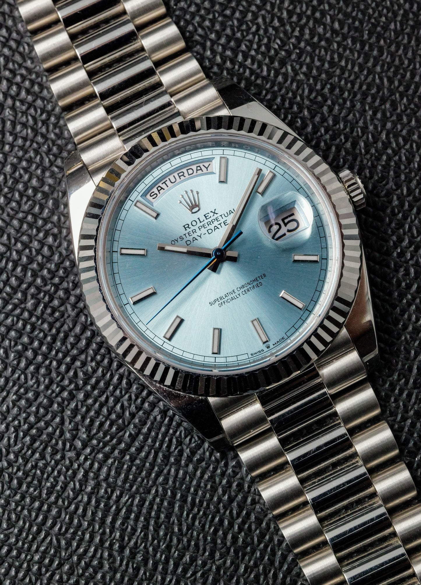 Rolex Day Date 40mm 228236 Platinum Ice Blue Dial