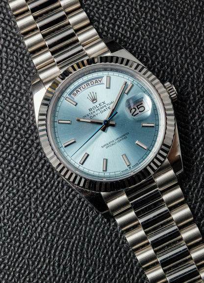 Rolex Day Date 40mm 228236 Platinum Ice Blue Dial