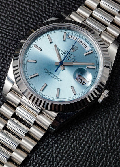 Rolex Day Date 40mm 228236 Platinum Ice Blue Dial