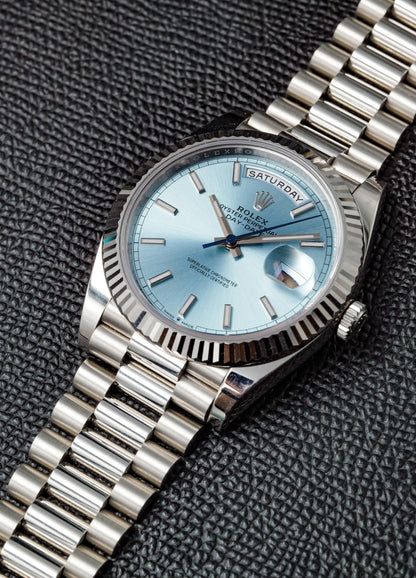 Rolex Day Date 40mm 228236 Platinum Ice Blue Dial