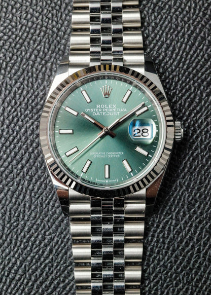 Rolex Datejust 36mm 126234 Mint Green Dial Jubilee