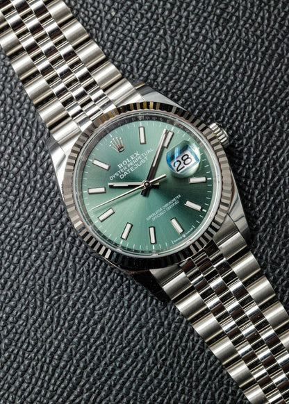 Rolex Datejust 36mm 126234 Mint Green Dial Jubilee