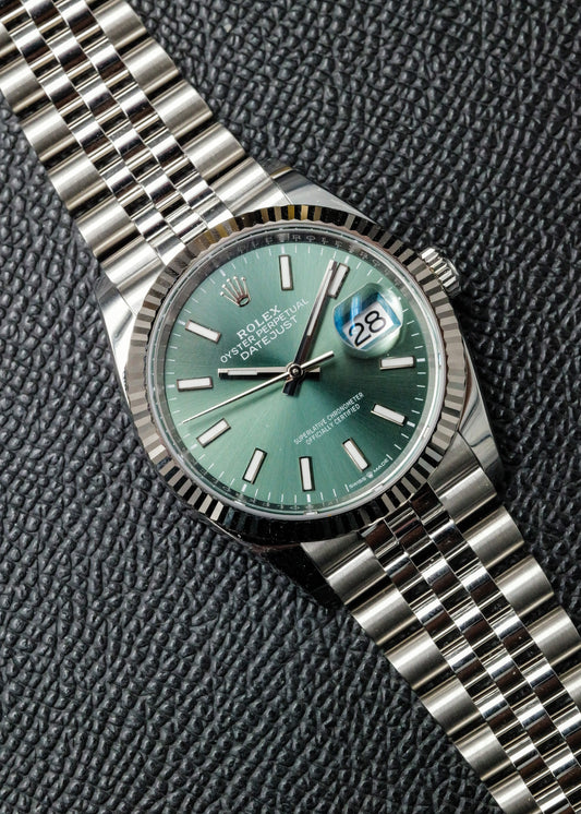 Rolex Datejust 36mm 126234 Mint Green Dial Jubilee