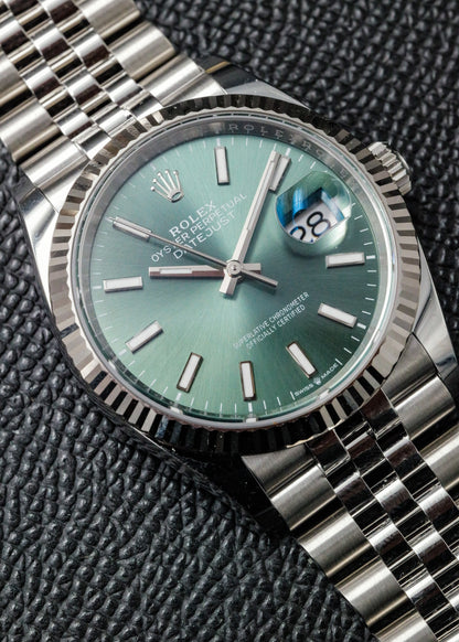 Rolex Datejust 36mm 126234 Mint Green Dial Jubilee