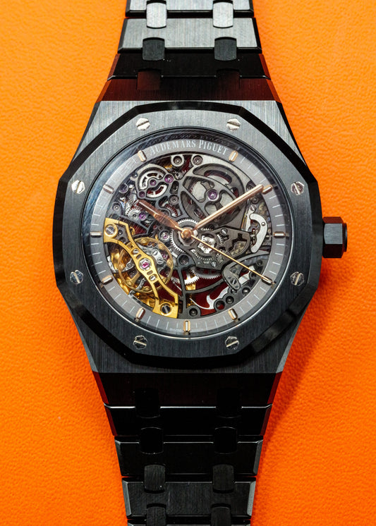 AP Royal Oak Openworked Double Balance Wheel 15416CE Black Ceramic Skeleton
