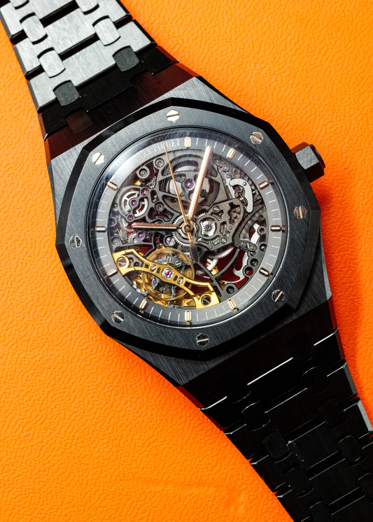 AP Royal Oak Openworked Double Balance Wheel 15416CE Black Ceramic Skeleton