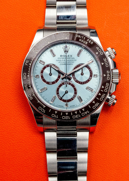 Rolex Daytona 126506 Ice Blue Dial with Baguette Diamond Markers