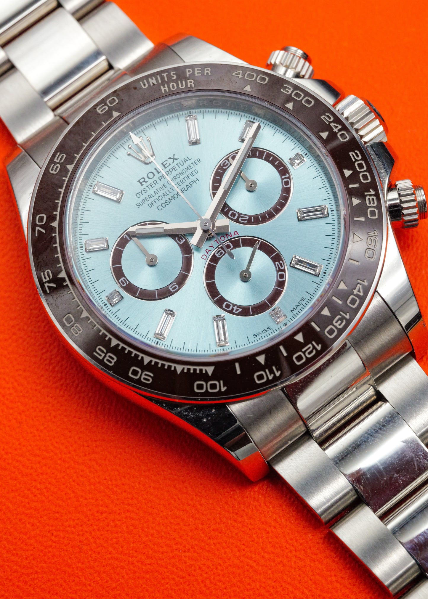 Rolex Daytona 126506 Ice Blue Dial with Baguette Diamond Markers