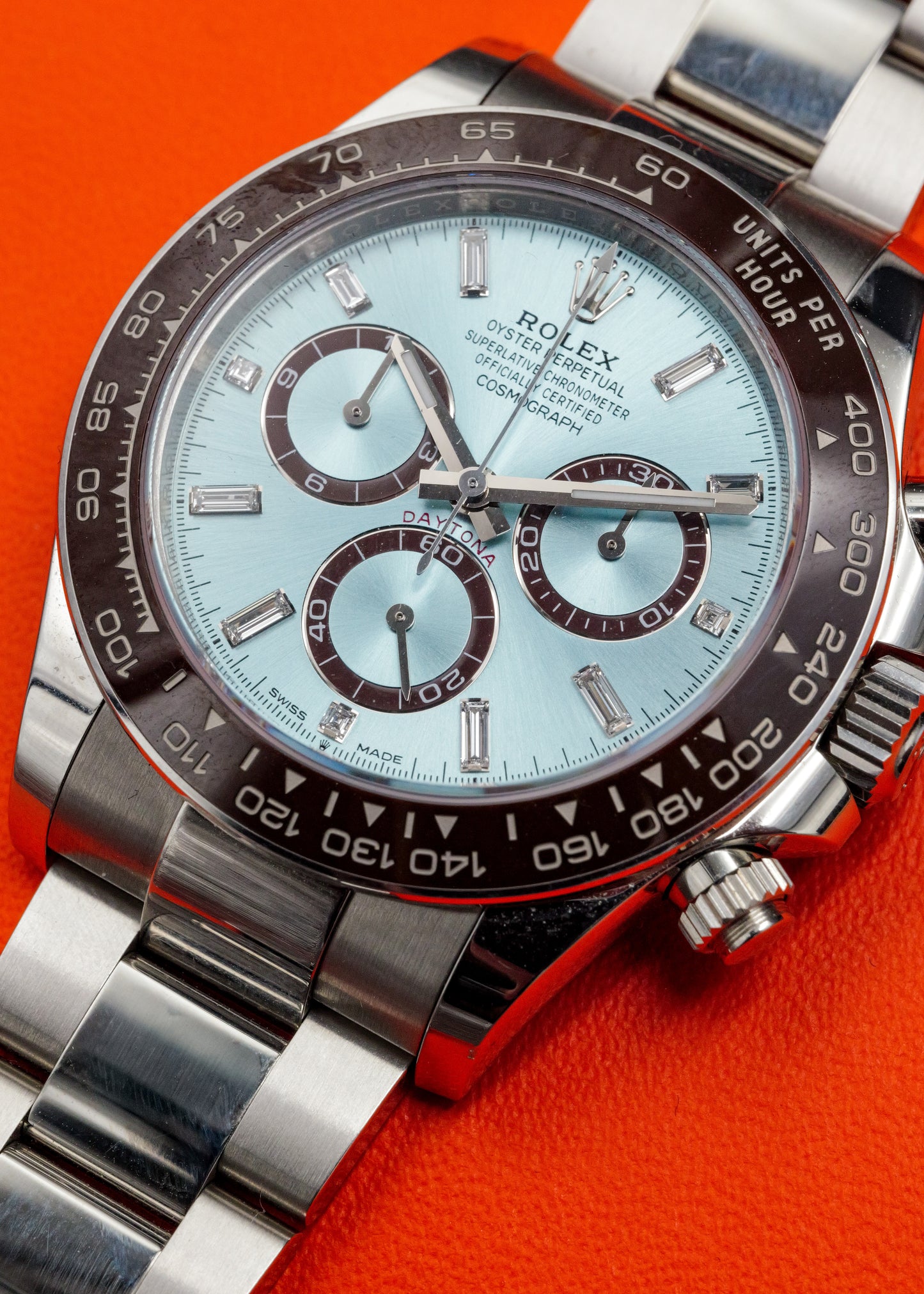 Rolex Daytona 126506 Ice Blue Dial with Baguette Diamond Markers