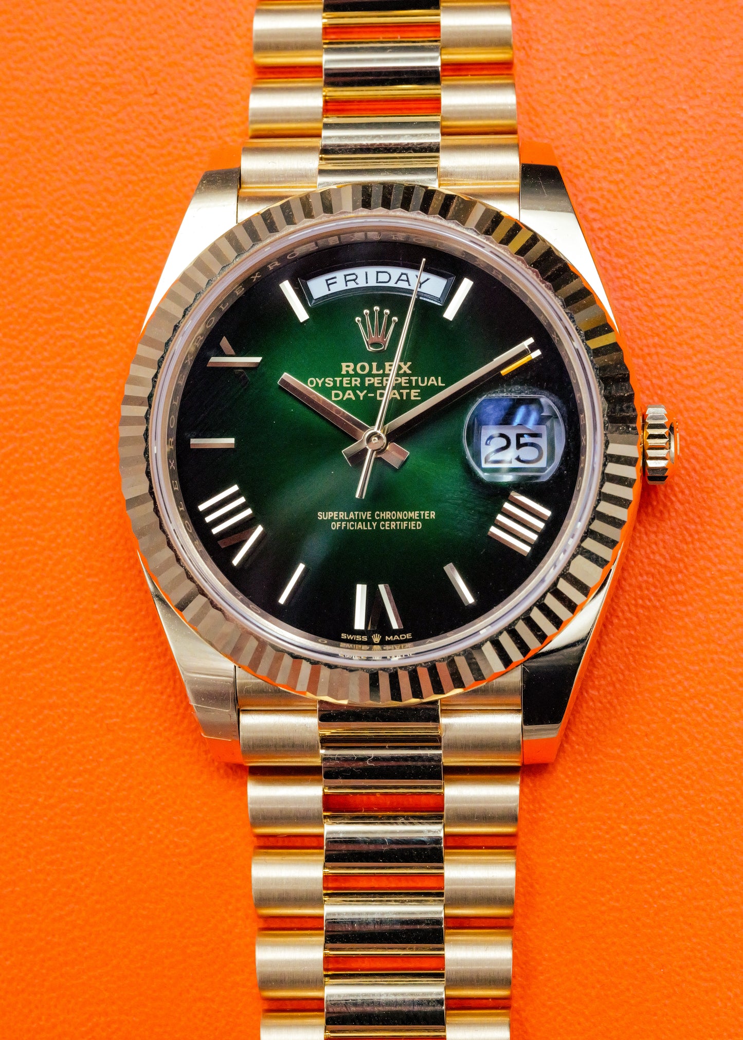 Rolex Day Date 40mm 228238 Green Ombre Dial