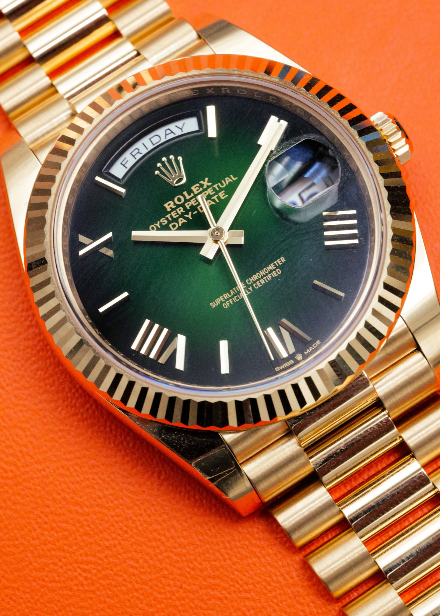 Rolex Day Date 40mm 228238 Green Ombre Dial