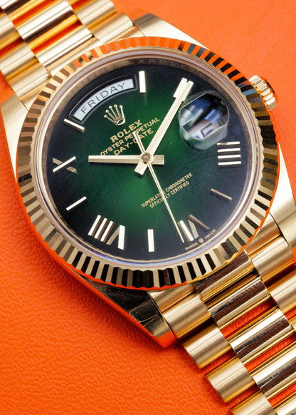 Rolex Day Date 40mm 228238 Green Ombre Dial