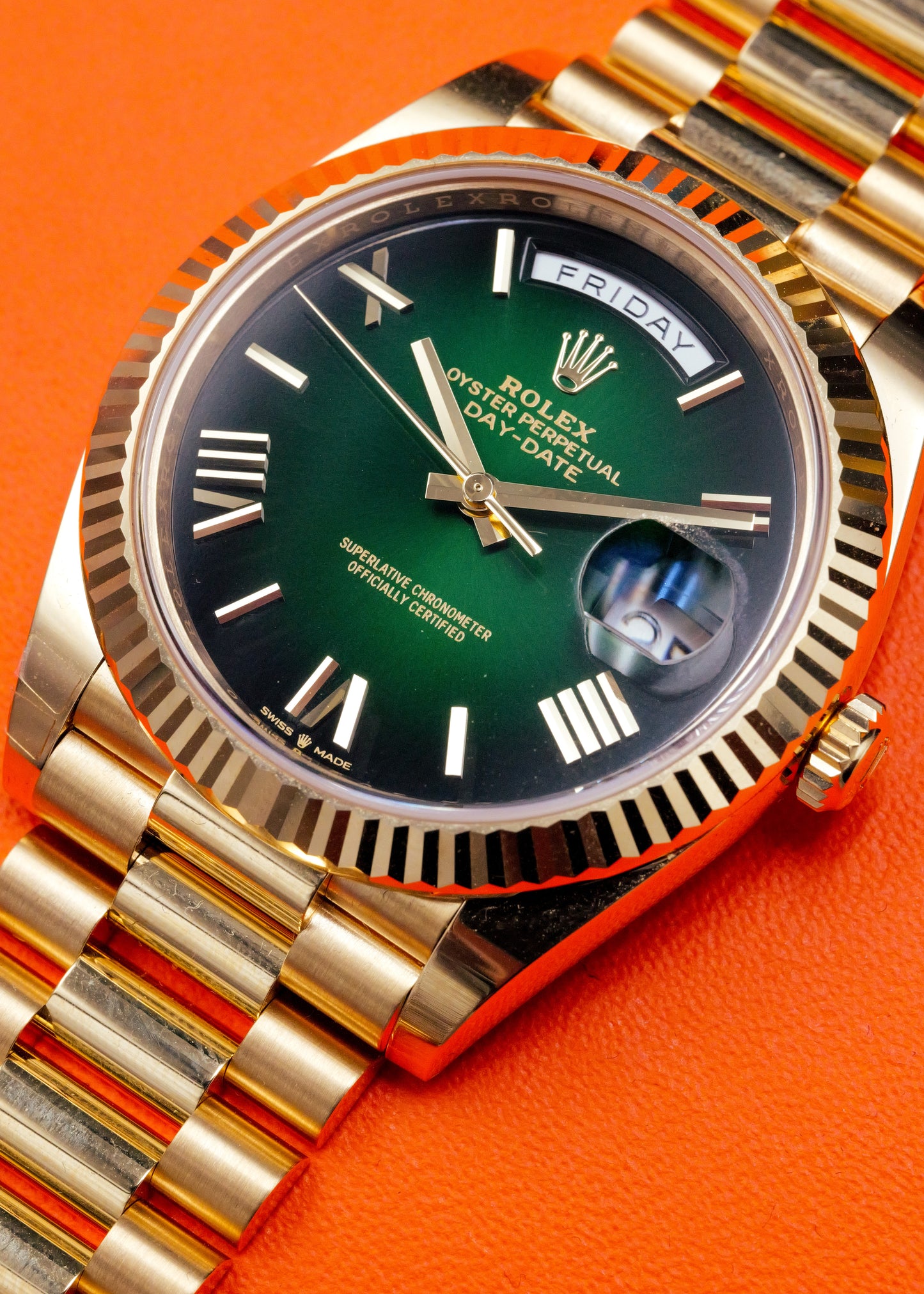 Rolex Day Date 40mm 228238 Green Ombre Dial