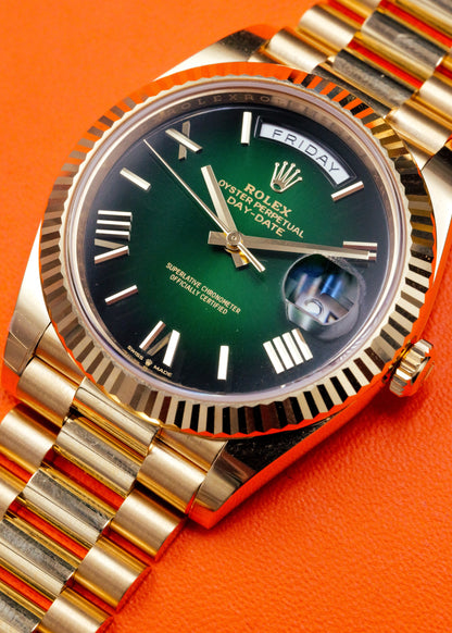 Rolex Day Date 40mm 228238 Green Ombre Dial