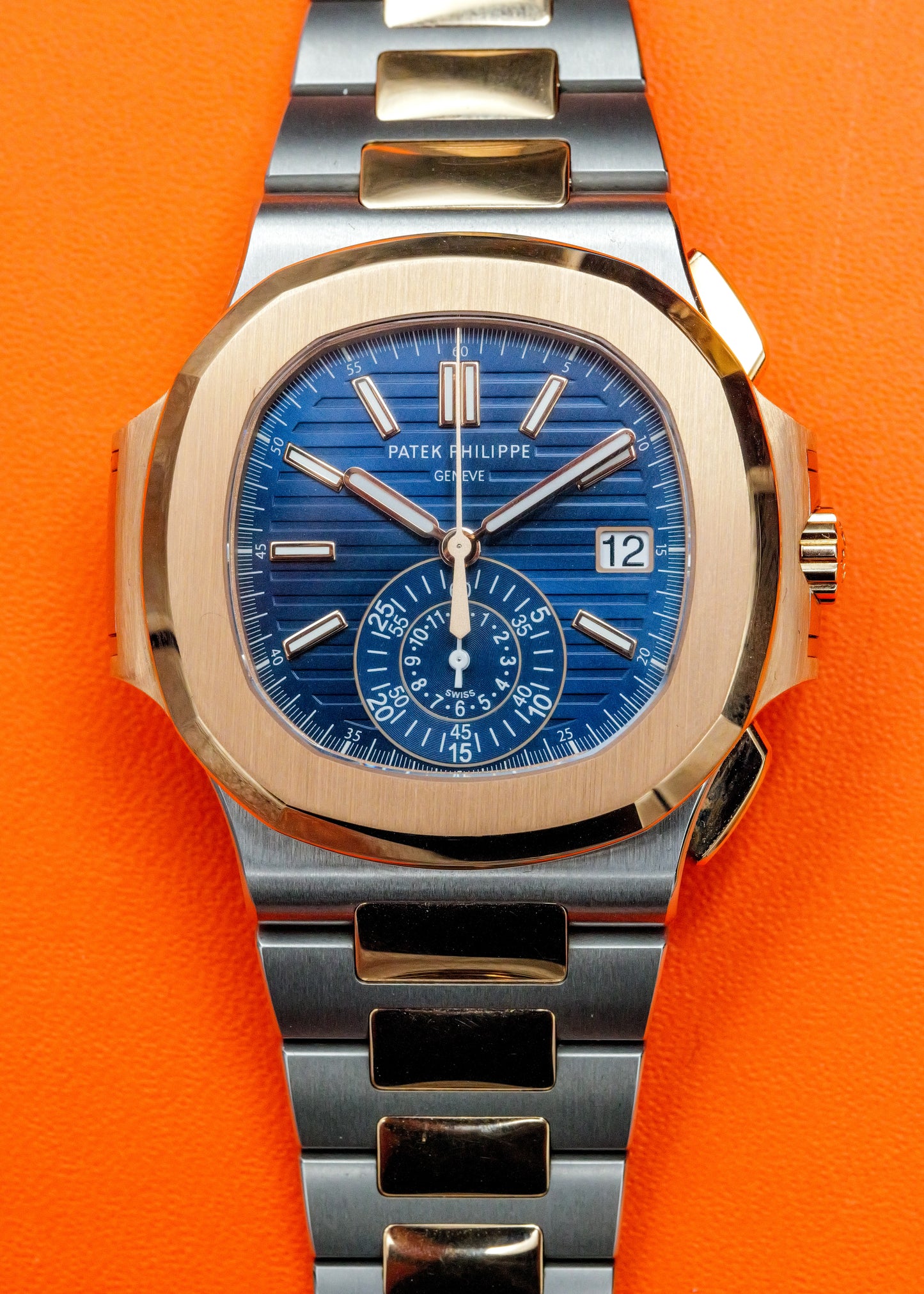 Patek Philippe Nautilus Chronograph 5980/1AR Two Tone Blue Dial