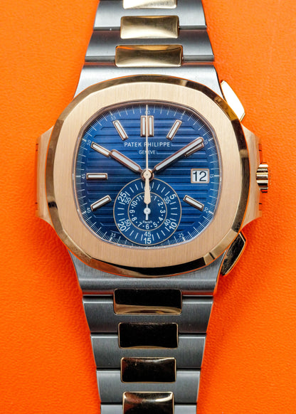 Patek Philippe Nautilus Chronograph 5980/1AR Two Tone Blue Dial