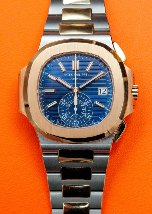 Patek Philippe Nautilus Chronograph 5980/1AR Two Tone Blue Dial