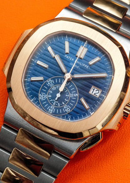 Patek Philippe Nautilus Chronograph 5980/1AR Two Tone Blue Dial