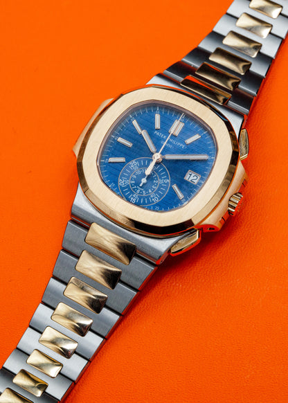 Patek Philippe Nautilus Chronograph 5980/1AR Two Tone Blue Dial