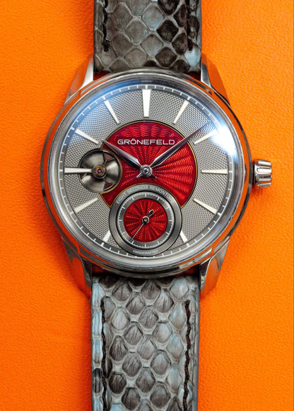 Grönefeld 1941 Remontoire with Bespoke Kari Voutilainen Guilloche Enamel Dial