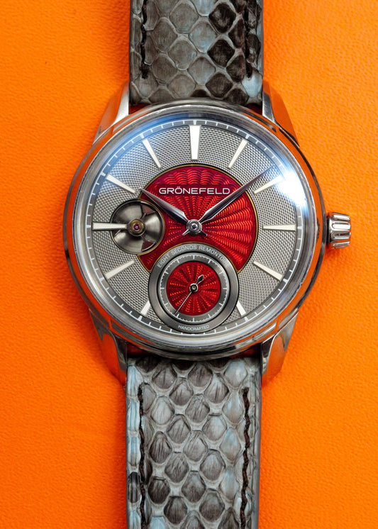Grönefeld 1941 Remontoire with Bespoke Kari Voutilainen Guilloche Enamel Dial