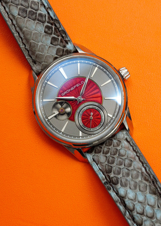 Grönefeld 1941 Remontoire with Bespoke Kari Voutilainen Guilloche Enamel Dial