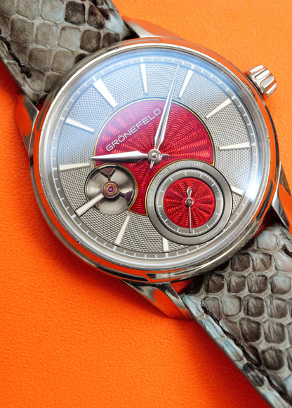 Grönefeld 1941 Remontoire with Bespoke Kari Voutilainen Guilloche Enamel Dial