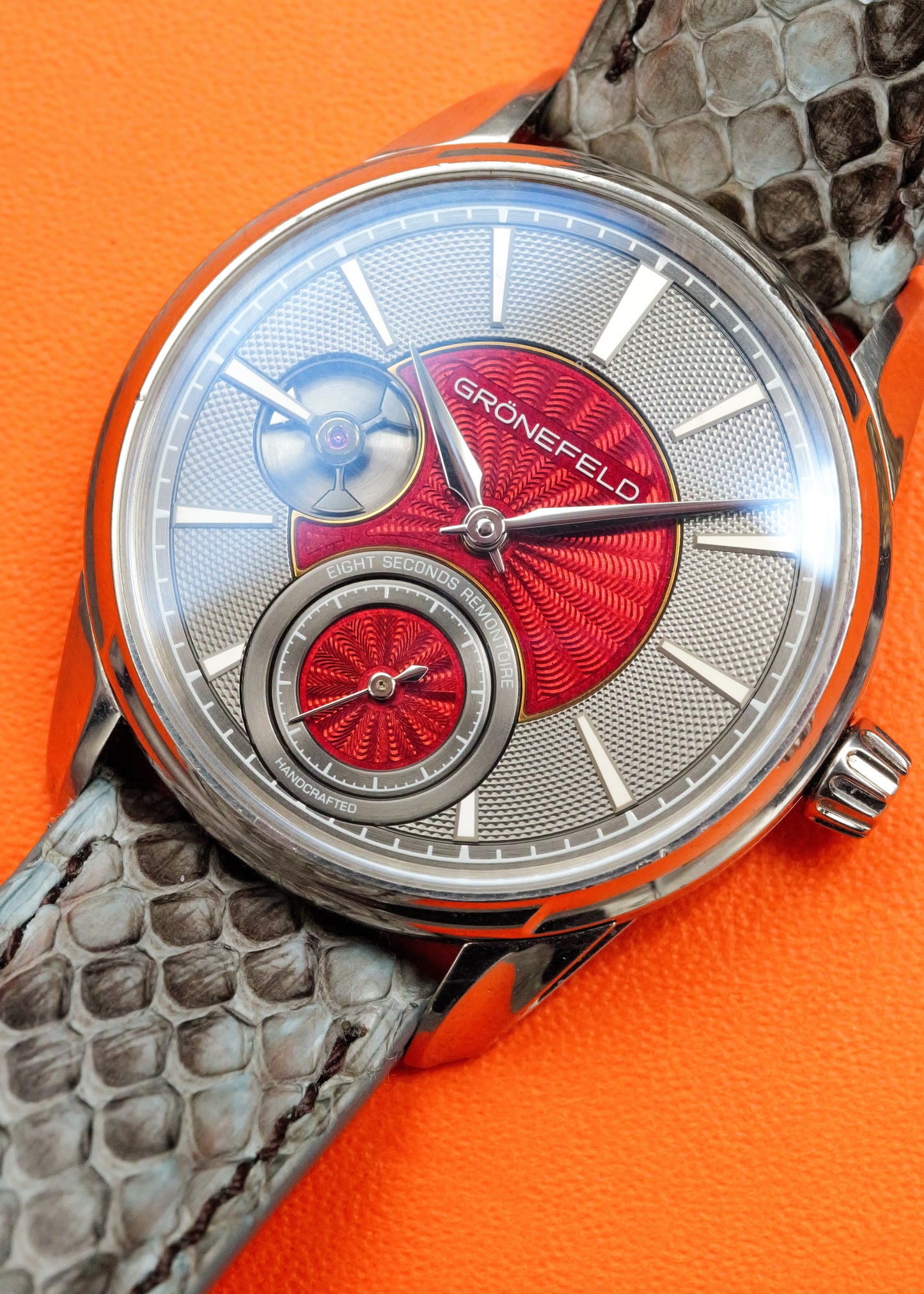 Grönefeld 1941 Remontoire with Bespoke Kari Voutilainen Guilloche Enamel Dial