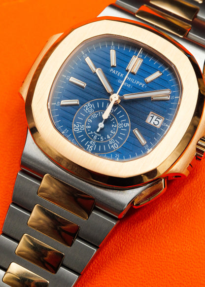 Patek Philippe Nautilus Chronograph 5980/1AR Two Tone Blue Dial