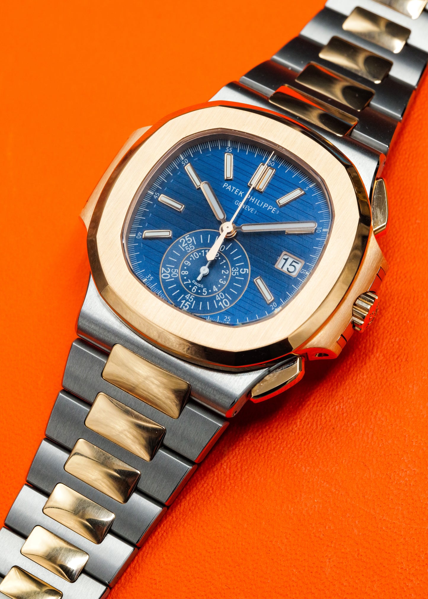 Patek Philippe Nautilus Chronograph 5980/1AR Two Tone Blue Dial