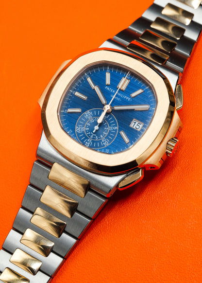 Patek Philippe Nautilus Chronograph 5980/1AR Two Tone Blue Dial