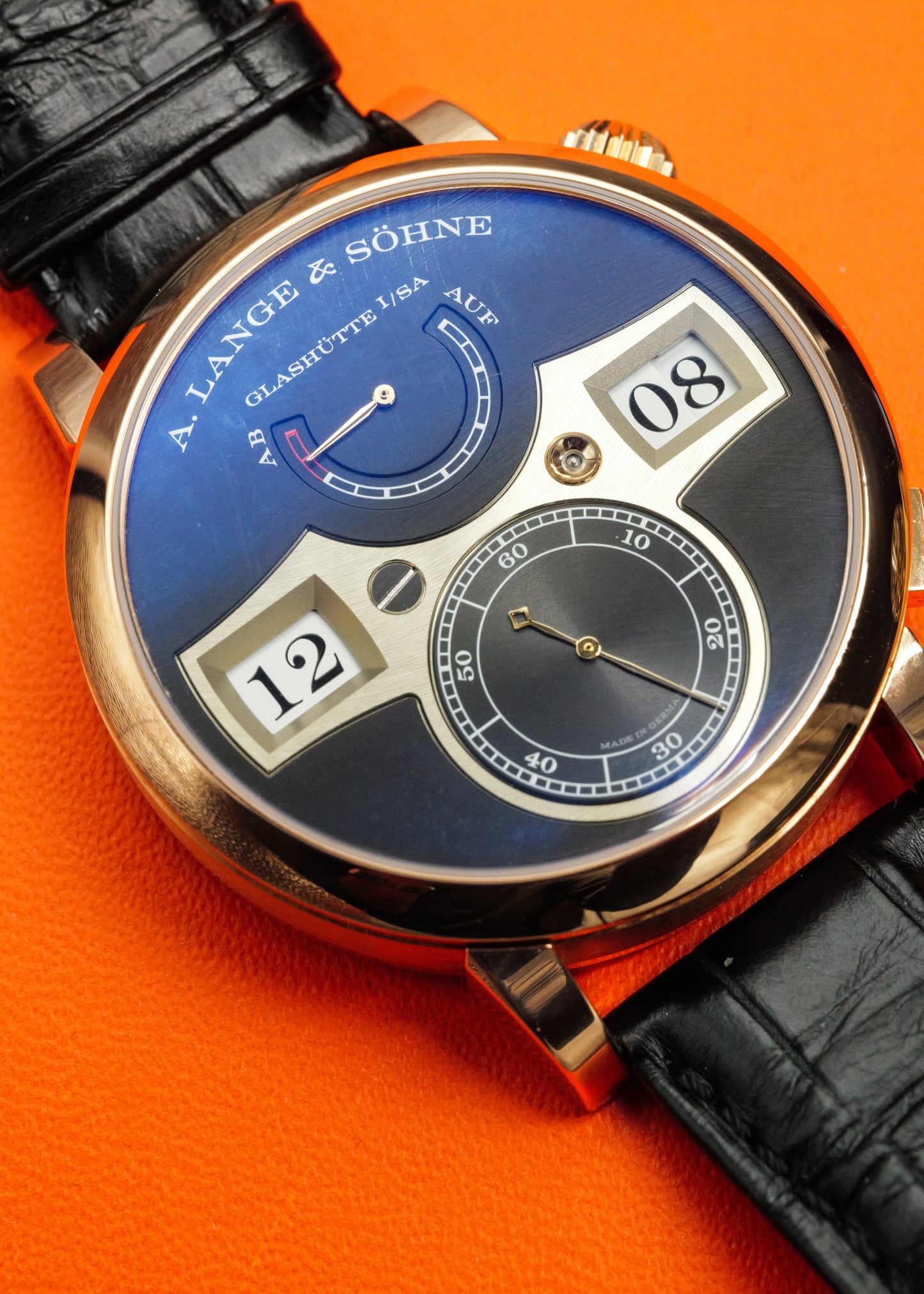 A. Lange & Sohne Zeitwerk 142.031 Rose Gold Upgraded Movement
