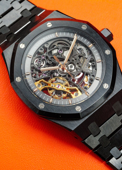 AP Royal Oak Openworked Double Balance Wheel 15416CE Black Ceramic Skeleton