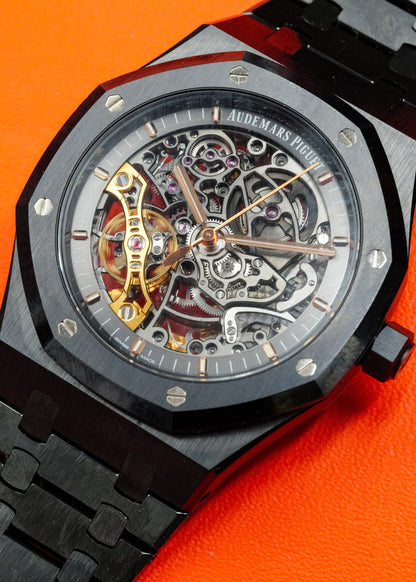 AP Royal Oak Openworked Double Balance Wheel 15416CE Black Ceramic Skeleton