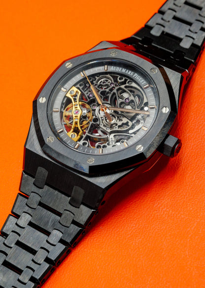 AP Royal Oak Openworked Double Balance Wheel 15416CE Black Ceramic Skeleton