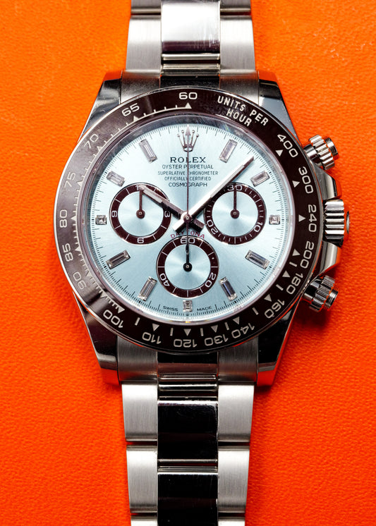 Rolex Daytona 126506 Ice Blue Dial with Baguette Diamond Markers