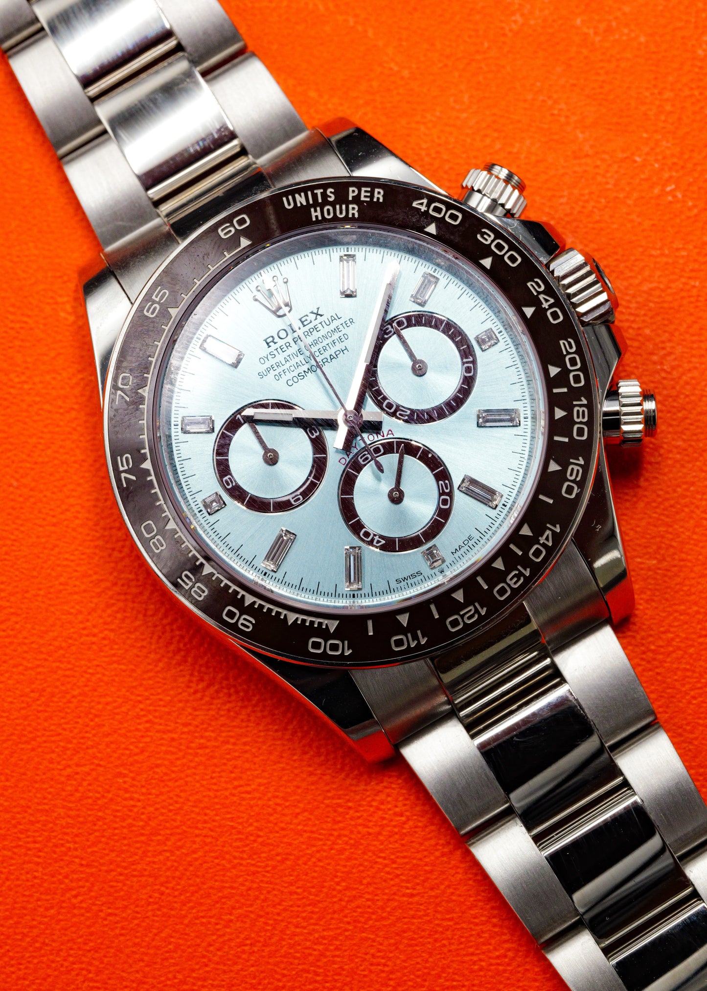 Rolex Daytona 126506 Ice Blue Dial with Baguette Diamond Markers