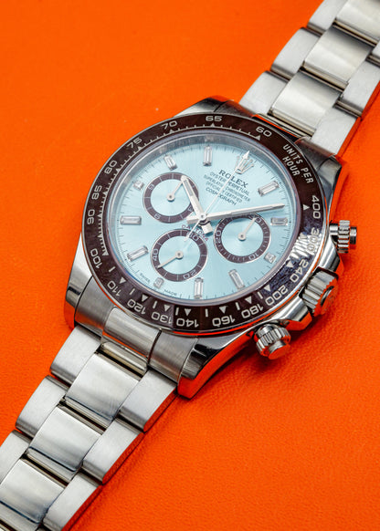 Rolex Daytona 126506 Ice Blue Dial with Baguette Diamond Markers