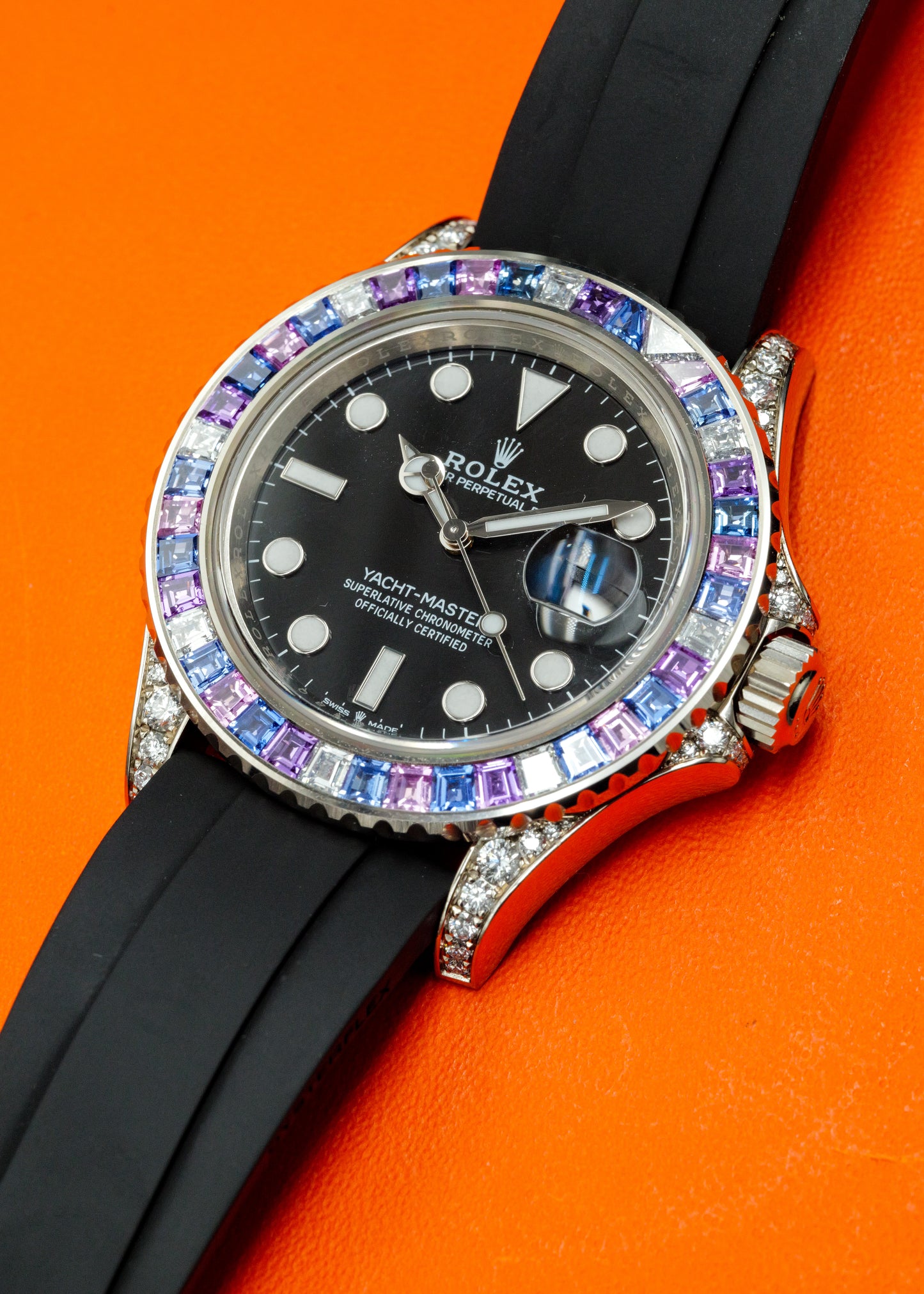 Rolex Yacht Master White Gold 126679SABR "Cotton Candy" Off Catalog Factory Sapphire Set