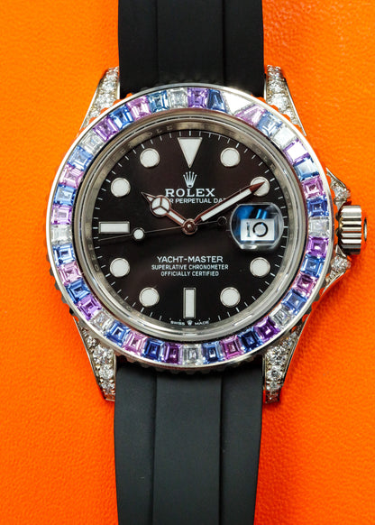 Rolex Yacht Master White Gold 126679SABR "Cotton Candy" Off Catalog Factory Sapphire Set