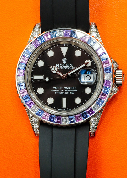 Rolex Yacht Master White Gold 126679SABR "Cotton Candy" Off Catalog Factory Sapphire Set