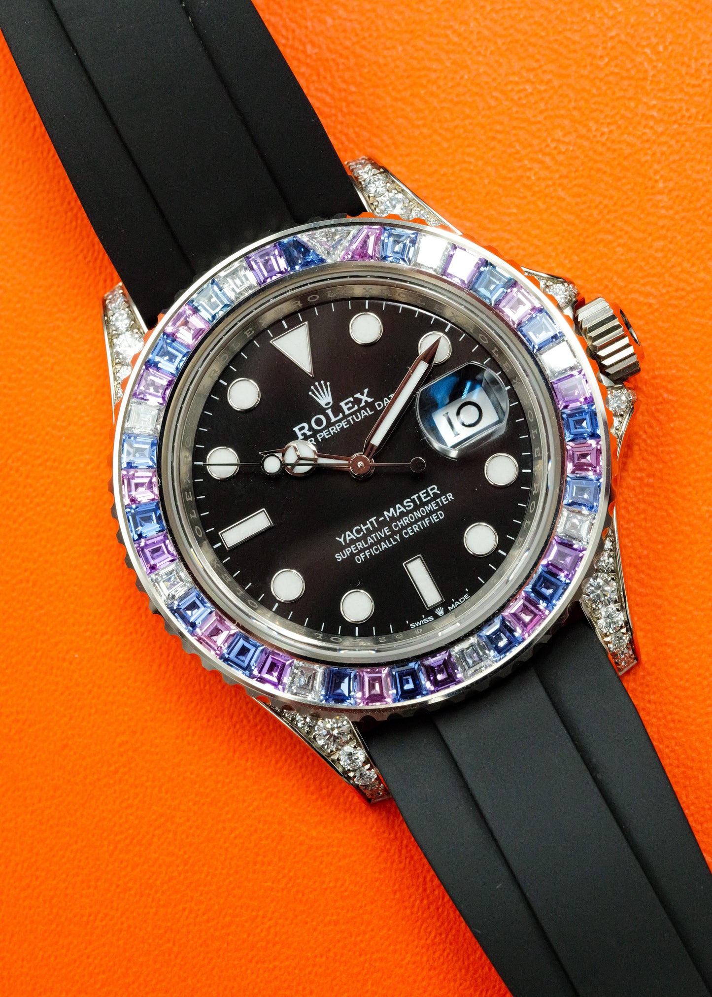 Rolex Yacht Master White Gold 126679SABR "Cotton Candy" Off Catalog Factory Sapphire Set