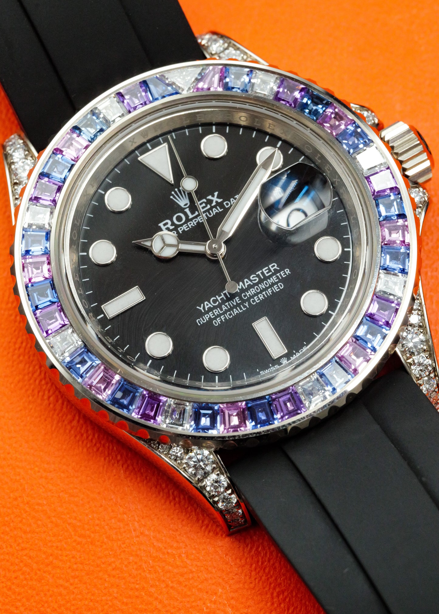 Rolex Yacht Master White Gold 126679SABR "Cotton Candy" Off Catalog Factory Sapphire Set