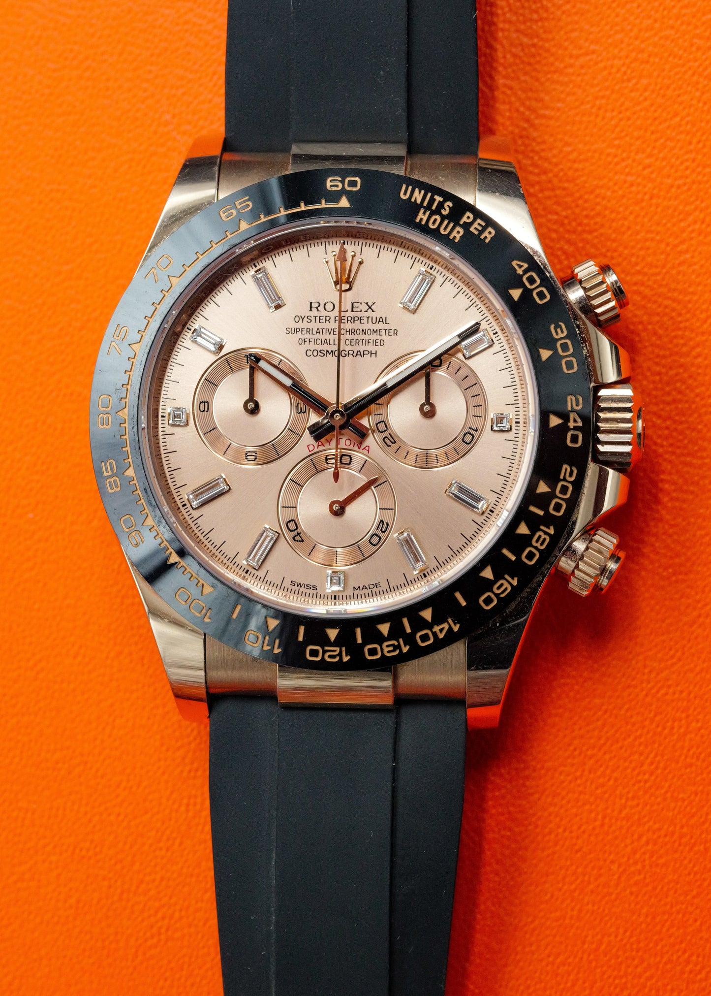 Rolex Daytona Oysterflex 116515LN Sundust Diamond Baguette Dial